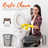 Autumn Alley Farmhouse Bathroom Trash Can and Toilet Brush Set - Rustic Bathroom Accessories for Charming Bathroom Décor, Galvanized, Grey Autumn Alley