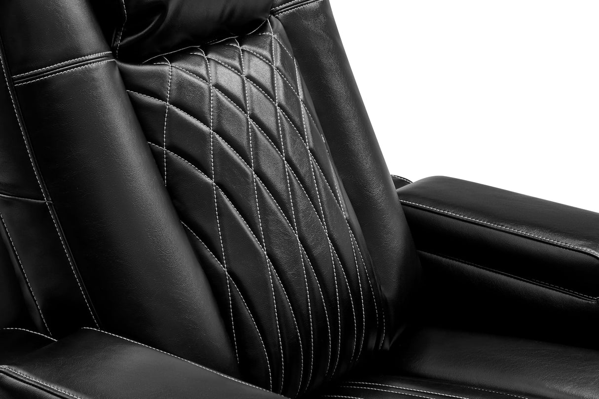 Valencia Tuscany Executive Premier Home Theater Seating with Heat & Massage, Top Grain Italian Nappa 11000 Leather Power Recliner Chair with Headrest & Lumbar Support (Row of 2 Loveseat, Black) VALENCIA THEATER SEATING