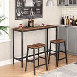 HOOBRO Bar Stools, Set of 2 Bar Chairs, 23.6 Inch Saddle Stools, Kitchen Counter Stools with Footrests, Industrial Stools for Dining Room, Kitchen, Counter, Bar, Rustic Brown and Black BF02MD01 HOOBRO