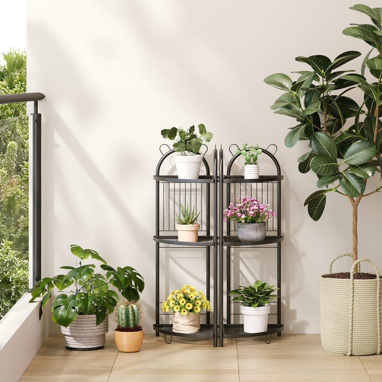 Corner Bathroom Shelf Metal Short Corner Stand Shelf Black Small Bathroom Storage Corner Shelf Unit for Toilet Shower Room 3 Tier CICUFY