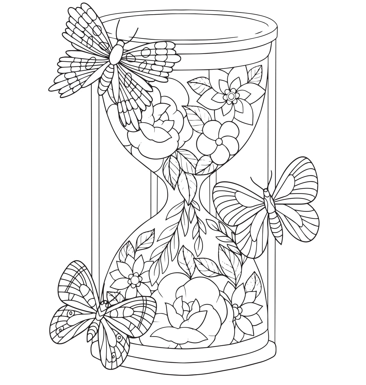 BUTTERFLIES AND FLOWERS Bold and Easy Coloring Book: Relaxing Large-Print Designs for Stress Relief and Joy PAGE PUBLICATIONS