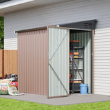 Breezestival 6x4 FT Lean to Shed, Outdoor Metal Storage Shed, Utility Steel Tool Shed with Lockable Door for Bike, Garden, Backyard, Patio, Lawn Breezestival