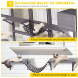 Aivituvin Catio Outdoor Cat Enclosure Window Box Wall Mounted Wooden Cat House Playground with Scratching Posts, Baskets, Resting House, Shelves and Bridge for Multiple Kitties,104" x 34" x 69.5" Aivituvin