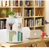 2-Tier White 360° Rotating Stackable Bookshelf Organizer by Intexca WoodArtSupply