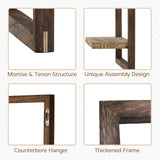 Walasis Wood Wall Shelves for Bedroom Farmhouse - Rustic Floating Shelf Decorative Storage Shelving Wall Mounted Decor with Frame for Living Room Walasis