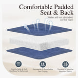 Sophia & William Outdoor Patio Dining Set 9 Pieces, 8 x Textilene Swivel Patio Chairs with Padded and 1 Extendable Dining Table for 6-8, Outdoor Table and Chair Set for Lawn Garden (Blue) Sophia & William