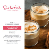 SUR LA TABLE KITCHEN ESSENTIALS 6-IN-1 Espresso Maker - Brew Lattes, Cappuccinos and Single or Double Espressos, Automatic Milk Frother and Digital LED Touchscreen Display, 1350w Sur La Table