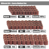 Yakamoz 132Pcs Sanding Drums Kit, 80 120 180 Grit Sanding Bands Mini Drum Sander Sleeves with 3mm Shank Drum Sanding Mandrels for Drill Dog Nail Grinder fits Dremel Rotary Tools YAKAMOZ