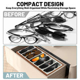 Homeanda Wooden Sunglasses Organizer Tray, Eyeglasses Display Case, Sun Glasses Storage Box, Eyewear Jewelry Tray, Wood Frame Glasses Holder (7 Grids) Homeanda