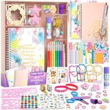 2-Pack DIY Journal Kit for Girls Ages 8-14 Year Old, Birthday Christmas Gifts for Teen Girls, 70+ Pcs Art & Crafts, Scrapbook & Diary Supplies Toy Set Trendy Stuff for Kids ADUSRIZ