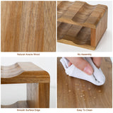 Jotboom Acacia Wine Racks Countertop,Wooden 6 Bottle Wine Rack,Wine Bottle Holder for Inside Cabinet,Small Tabletop Wine Holder Stand for Home Décor,Bar,Party Jotboom