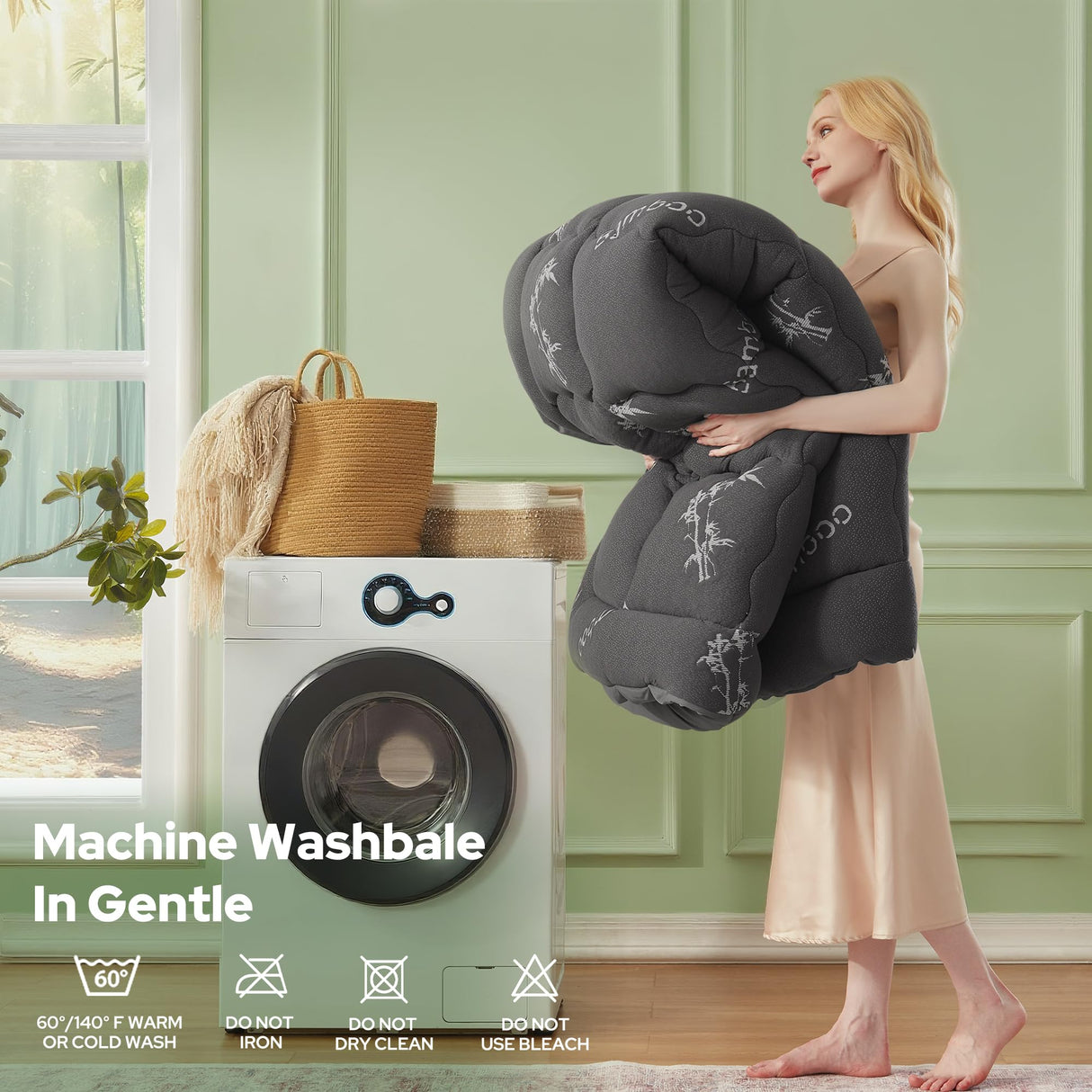 BEDLORE Queen Mattress Topper Viscose Derived from Bamboo, Thick Pillow Top Mattress Pad with Stretchable Pockets for 6-18 inches Mattress, Soft Mattress Topper for Back Pain Relief(Dark Gray) BEDLORE