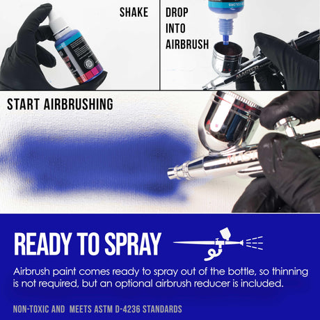 U.S. Art Supply 24 Color Acrylic Airbrush, Leather & Shoe Paint Set Opaque Colors plus Reducer, Cleaner & Color Mixing Wheel U.S. Art Supply