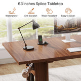 Tribesigns 63 Inches Office Executive Desk, Home Office Desk Large Computer Writing Table with Storage, Wood Workstation Desk Small Conference Table Tribesigns