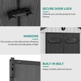 YITAHOME 8x10ft Resin Storage Structure, Outdoor 544 cuft Plastic Garden Storage Unit with Windows, Vents and Lockable Entrance, Waterproof Tool Organizer with Flooring for Lawn Equipment，Gray YITAHOME