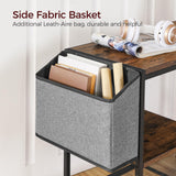 MAHANCRIS Printer Stand with Storage Bag, 3-Tier Mobile Under Desk Printer Cart with Wheels, Wood Rolling Printer Table, Organizer Shelf for Study, Office, Living Room, Rustic Brown PTHR2201 MAHANCRIS