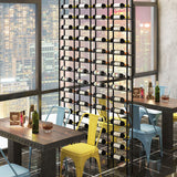 amhricho Wall Mounted Wine Rack, H 94.5INCH, 16 Rows, Black 48 Bottle, Metal Wine Bottle Holder for Home Bar, Wine Kitchen Storage (Black, 3 Columns) amhricho