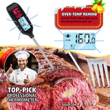 Antonki Digital Meat Thermometer with Backlight, Long Food Temperature Probe Instant Read Food Thermometer for Cooking and Baking, Kitchen, Candy, Grill, BBQ, Oil - Battery Included Antonki