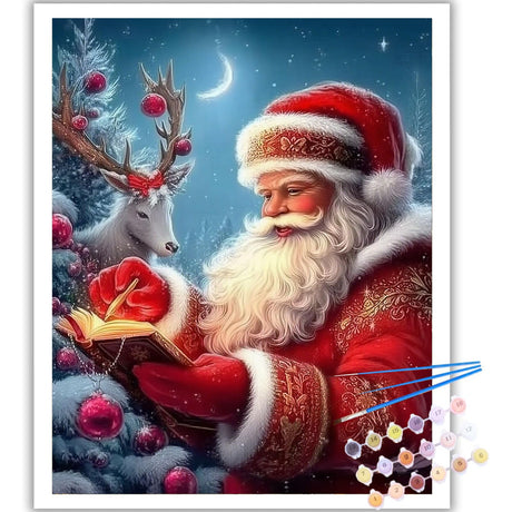 Christmas Paint by Numbers Kit for Adults Beginner-Santa Claus Adult Paint by Number Kits on Canvas, Christmas DIY Acrylic Oil Painting by Numbers for Adults for Gift Home Wall Decor(16x20inch) Arttoplus