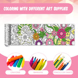 Colarr 3 Pack Giant Mandalas Coloring Posters 118 x 11.8 in Paper Jumbo Mandala Coloring Sheet Page Large Spring Flower Animal Drawing Banner for Kid Adult Home Classroom Wall Floor Art Craft Activity Colarr