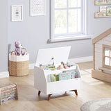 UTEX Kids Toy Box, Wooden Toy Chest, Kids Storage Organizer Bench with Front Book Storage Area for Boys and Girls, Children's Furniture, White UTEX