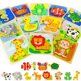 1-3, Animals Toddler Puzzles, Puzzles for Toddlers 2-4, Wood Puzzles Educational Montessori Toys Gifts for 1 2 3 Year Old, Baby Puzzles 12-18, Kids Learning Toy TOY Life