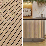 INNO STICKERS 4-Piece Wood Slat Wall Panel for Interior Wall Decor Noise Cancelling 47.2" x 23.6" Peel and Stick Acoustic Decorative 3D Sound Absorbing Wall Paneling, Natural Oak INNO STICKERS