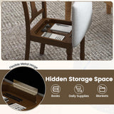 Giantex Wood Dining Chairs Set of 2, Farmhouse Dining Room Chair with Cushion Seat, Armless Wooden Dining Side Chairs with Solid Acacia Wood Frame, Max Load 350 Lbs, Upholstered Kitchen Chair, Walnut Giantex