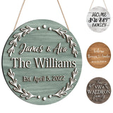 Custom Wood Sign Prsonalized Text Business 3D Home Decor, Personalized Rustic Plaque Board Hanging Wooden Name Sign for Wall Art, Customized Signs Plank Decoration Gifts for Wedding Family Farmhouse Kitchen, Round PFTPOW