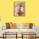 Bimkole 5D Diamond Painting Kits Woman on Water, Full Drill Beauty Painting DIY Rhinestone Embroidery Set Paint with Diamonds Art by Number Kits Cross Stitch Home Wall Craft Decoration (12x16in) Bimkole