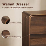 Nasonet 6 Drawer Dresser for Bedroom, Mid Century Modern Dressers & Chests of Drawers, Wood Storage Drawer Dressers for Hallway, Entryway, Walnut Nasonet