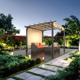 VINGLI 10’x 10' Outdoor Pergola Aluminum Retractable Pergola Canopy with Adjustable Roof, Patio Pergola for Deck, Porch, Garden, Yardn (Beige) VINGLI