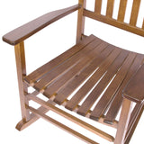 Shine Company Vermont Rocking Chairs, Outdoor Front Porch Rocker Set of 2, Oak Shine Company