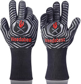 WEEDABEST Hot BBQ Gloves Heat Resistant Kitchen Oven Mitts Professional Long Heat Resistant Cooking Gloves for Grill,Grilling,Smoker,Barbeque,13.5 inch-Gray WEEDABEST