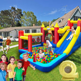 rolonal Bounce House,Inflatable Bouncer with Air Blower for Kids 3-10,Outdoor and Indoor Jumping Castle with Long Slide,Trampoline,Obstacles,Climbing Wall,Ball Pit/Water Pool rolonal