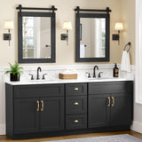 Farmhouse Bathroom Mirror for Over Sink 22”x32” Black, Rustic Western Barn Decor Bathroom Vanity Mirror, Wall Mirror for Bathroom, Living Room, Bedroom, Entryway Menscha
