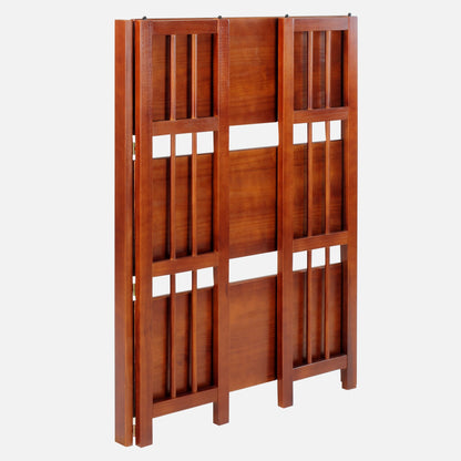 Casual Home 3-Shelf Folding Stackable Bookcase (27.5" Wide)-Walnut - WoodArtSupply