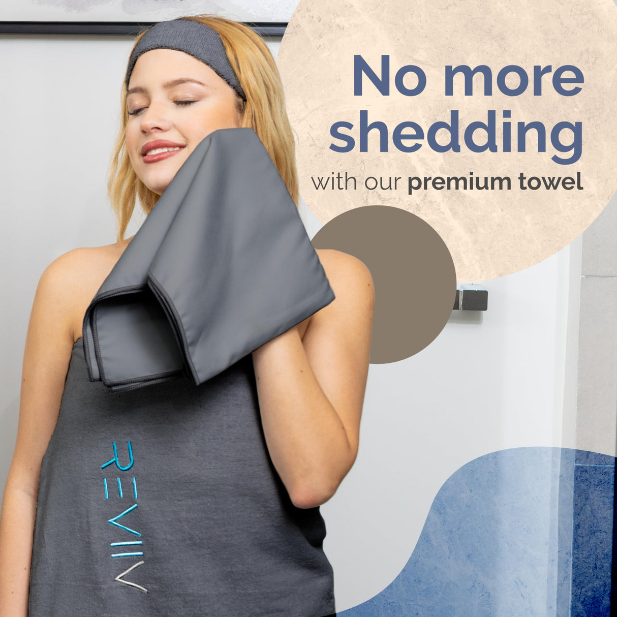 Sauna Blanket Insert Towel Kit - 3 Pcs Luxuriously Soft & Absorbent Sauna Towel Sack with Microfiber Head Towel & Headband - Sauna Accessories for Infrared Sauna Blanket Simplified Cleanup - 70" x 30" REVIIV