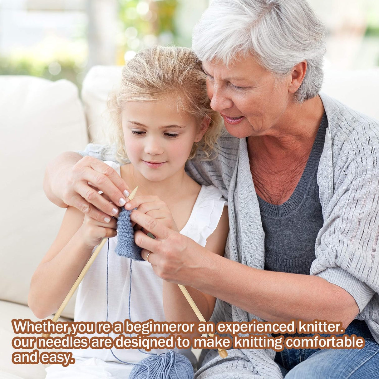 7 Pairs Bamboo Knitting Needles Set, Bamboo Natural, Long Wooden Knitting Needles, Single Point Straight Wood Needles, Wooden Knitting Needles for Beginners for Making Sweater, Shawl, Scarf ADULLPONY