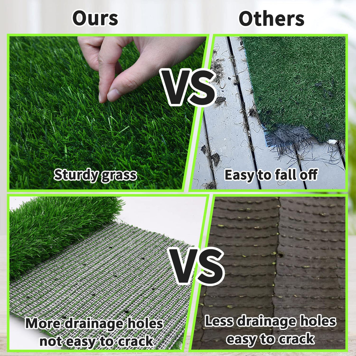Grass Pad for Dogs 39.3 x 31.5 inches Strong Absorbency Soft Artificial Grass for Pets Potty Training, Easy to Clean Fake Grass for Dog Indoor Outdoor Use(1 Pack) PICK FOR LIFE