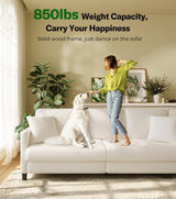 Welzona 83" Sofas for Living Room, Comfy Loveseat Sofa, Teddy Fleece Love Seat Couch, Tool-Free Setup Couches for Living Room, All-Wood Sofa Couch, Small Couch 2 Pillow Included, Beige Welzona