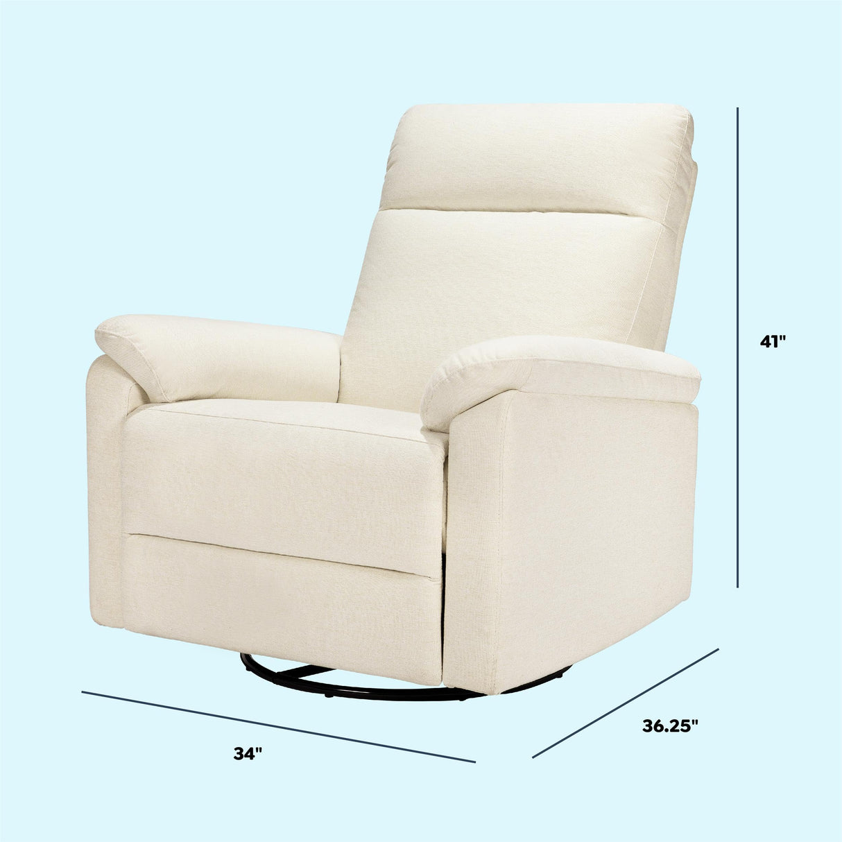DaVinci Suzy Power Recliner - Swivel Nursery Glider with USB Port - Electric Recliner Chairs for Adults - GREENGUARD Gold Certified - 270° Reclining Rocking Chair for Nursery & Living Room - Vanilla DaVinci