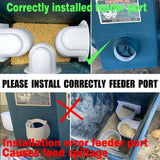 ZINZINULER Automatic Port Chicken Feeder and Cup Waterer Set - Chicken Coop Accessories, No Waste Poultry Feeder, 3 Gallon/16 Pounds ZINZINULER