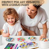 Ceramic Tiles for Crafts, GOH DODD 48 Pack Unglazed Blank Coasters White Tiles with 48 Cork Backing Pads for Alcohol Ink, Painting, Acrylic Pouring, DIY, Art Projects, Decorating, Round, 4 Inch GOH DODD