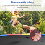 GYMAX Trampoline Spring Cover, 8/10/12/14/15/16FT Trampoline Replacement Safety Pad, Waterproof & Tear-Resistant All-Weather Trampoline Accessories, No Holes for Poles (14Feet, Multicolor) GYMAX