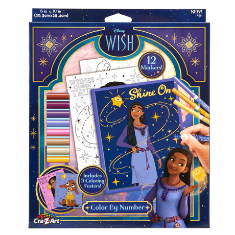 Disney Wish! Color by Number with Markers, Creative Art Activity Set, Ages 4 and Up Cra-Z-Art