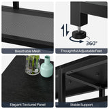 HOOBRO LED TV Stand with Charging Station, 4-Tier Entertainment Gaming Center, Modern Media Console Table, Open Shelves, 55.1"L x 13.8"W x 26.2"H, for TVs up to 65", for Living Room, Black BB47UDDS01 HOOBRO