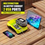 【with 2 USB Port】 Charger Replacement for Ryobi 18V Charger P117 Compatible with Ryobi 12V-18V One+ Lithium NiCad NiMh Battery P102 P108 P189 P197 P103 P105 P107 P190 P191 PBP002 PBP005 TenHutt