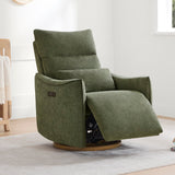 CHITA Swivel Rocker Recliner Chair, Power Nursery Glider Recliner, Nursery Rocking Chair with Adjustable Power Headrest, FSC Certified, Solid Wood Base, Moss Green CHITA