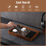 ProCase Wooden Valet Tray for Men, Wood Catch-All EDC Organizer, Nightstand, Entryway Bedside Dump Holder, for Wallets, Keys, Watches, Phones, Loose Change, Trinkets -DarkBrown ProCase